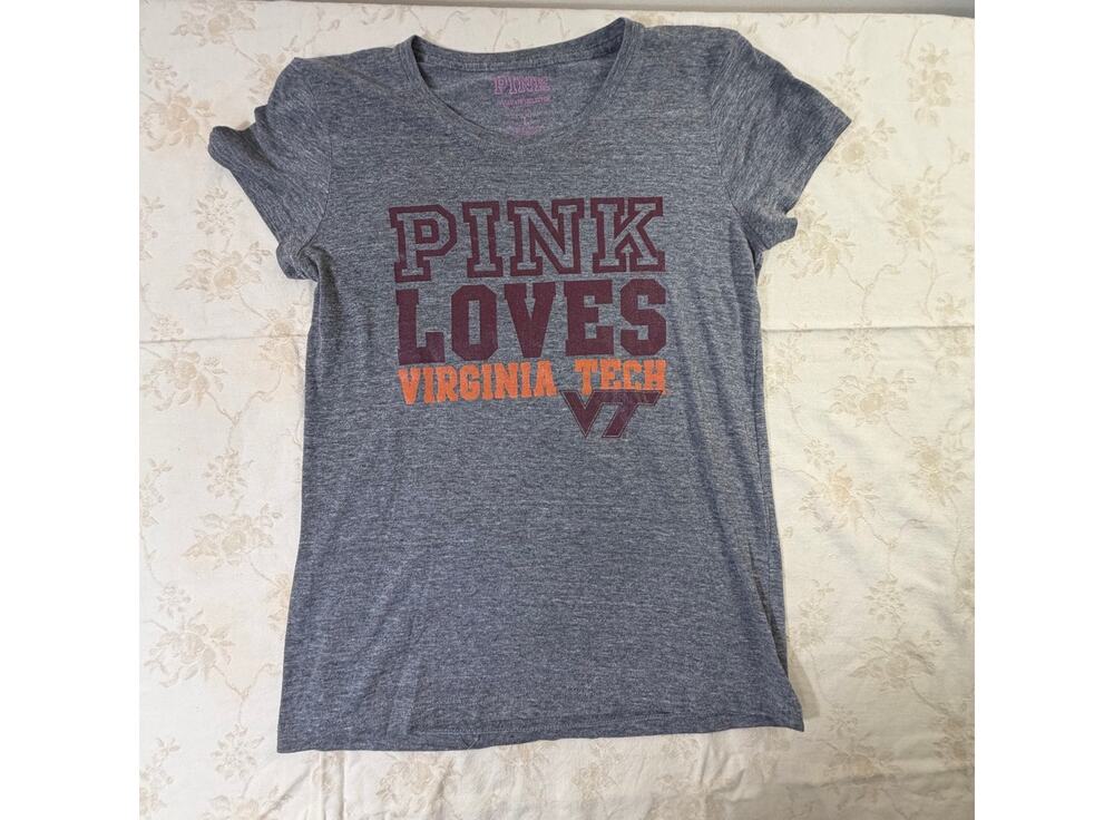 Victoria Secret PINK Virginia Tech Womens Large Hokies College Graphic T Shirt